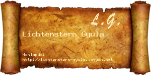 Lichtenstern Gyula névjegykártya
